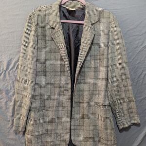 Worthington Black and White Houndstooth Blazer